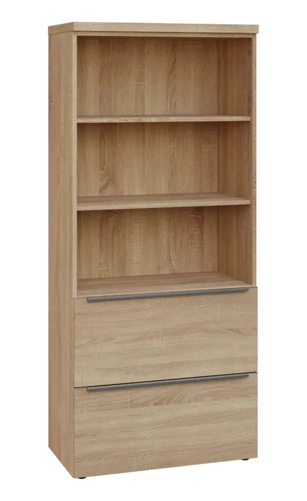 SIN 5 - 82ZN kancelářská skříň, 2-zásuvková/nika, 1820x800x400, dub bardolino